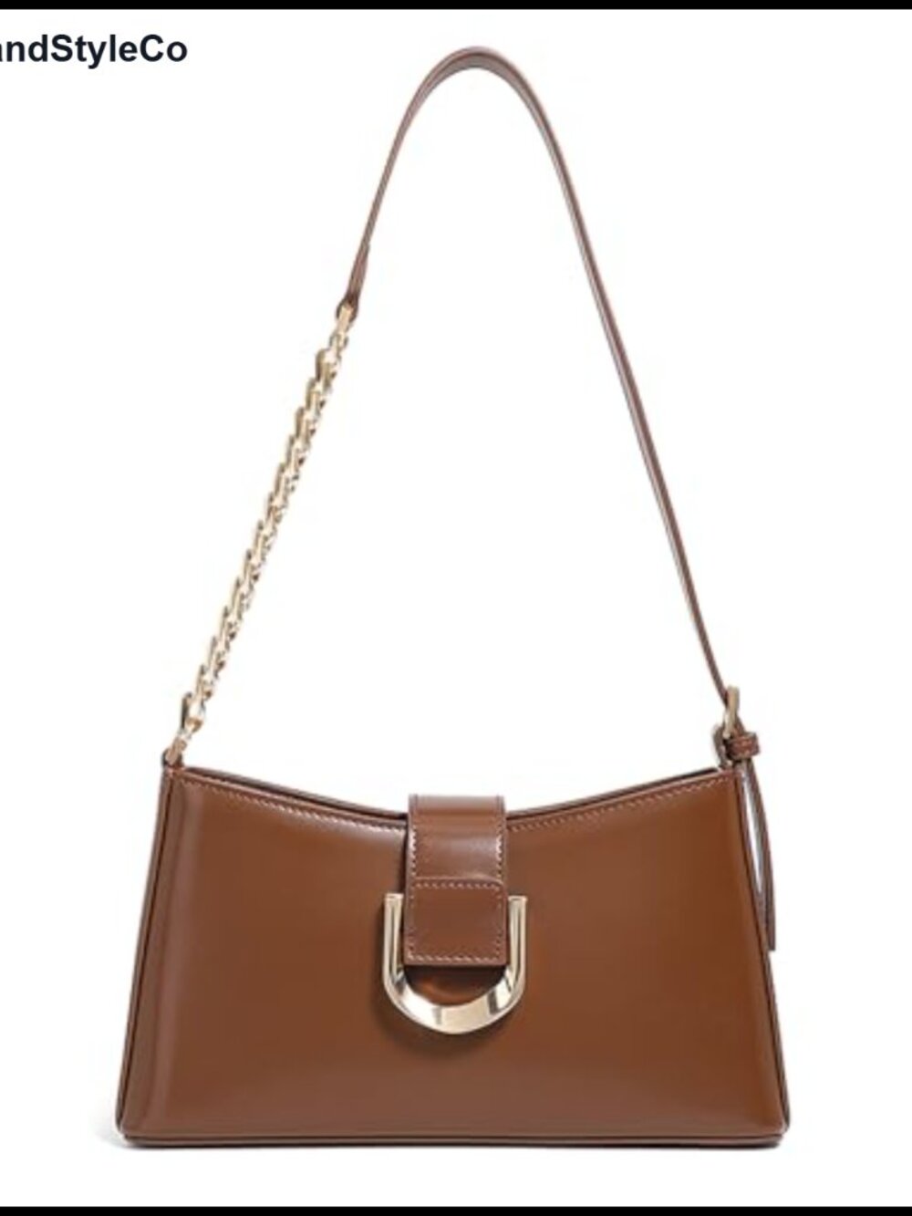 Genuine Leather Satchel Crossbody Shoulder Bag with Chain Strap